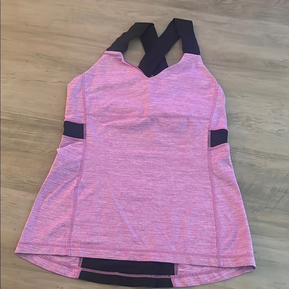 Pink and Black Athletic Tank Top